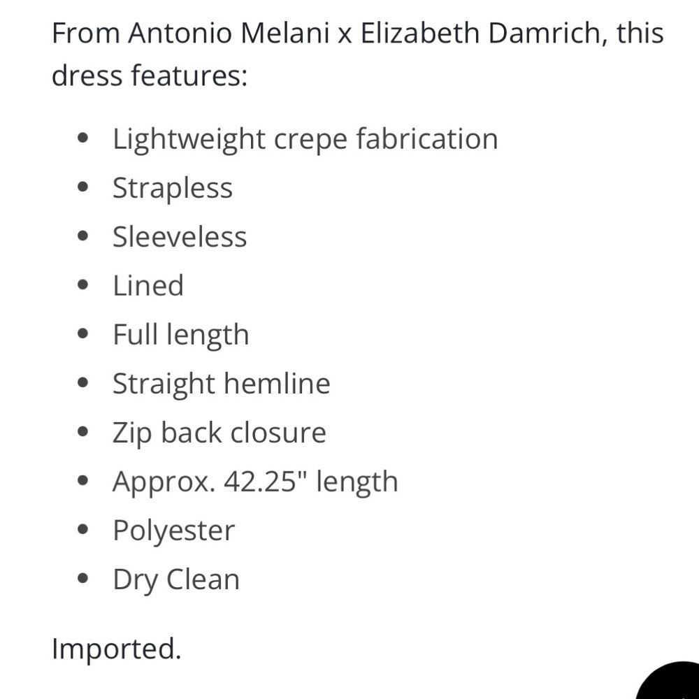 NWT, Antonio Melani × Elizabeth Damrich Radzwill Crepe Strapless Dress Size 6 - Picture 8 of 13